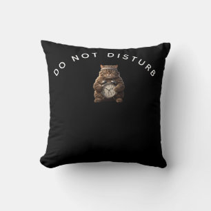Off Duty Gym Cat Throw Pillow
