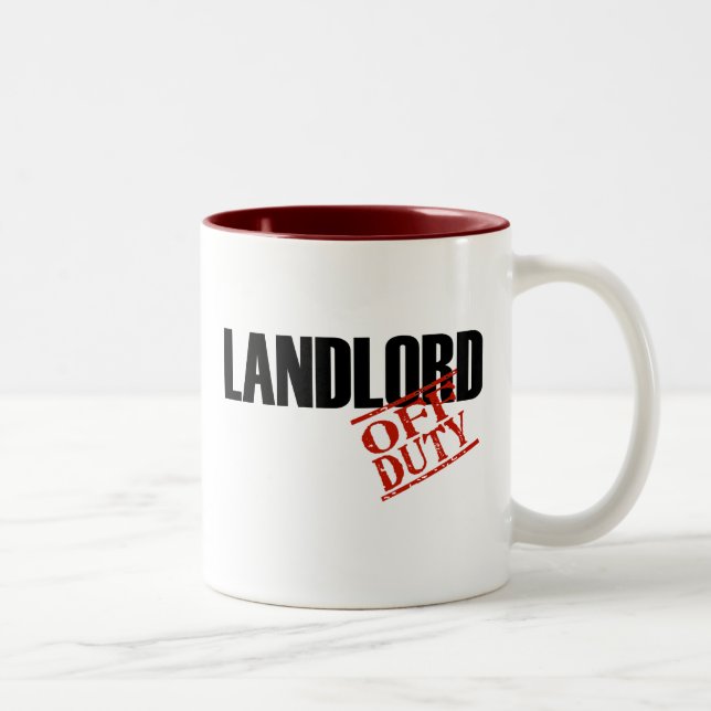 OFF DUTY LANDLORD Two-Tone COFFEE MUG (Right)