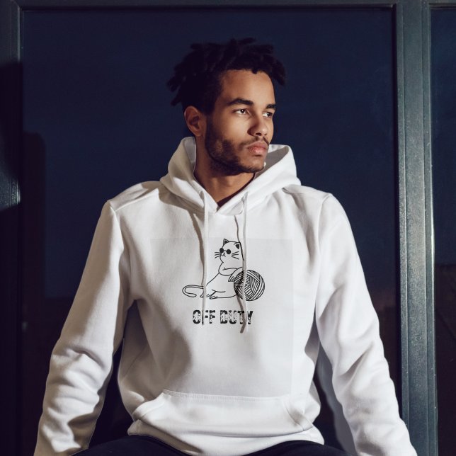 Off Duty Lazy Cat - Cute and Funny Bored Cat Hoodie (Creator Uploaded)