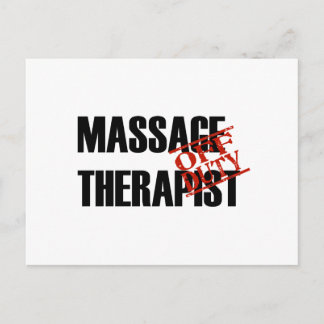 OFF DUTY MASSAGE THERAPIST LIGHT POSTCARD