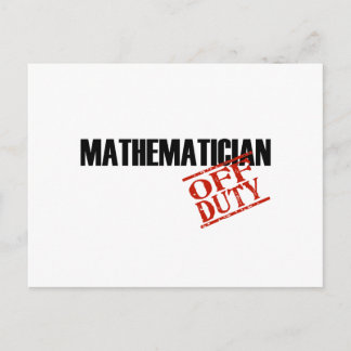 OFF DUTY MATHEMATICIAN LIGHT POSTCARD