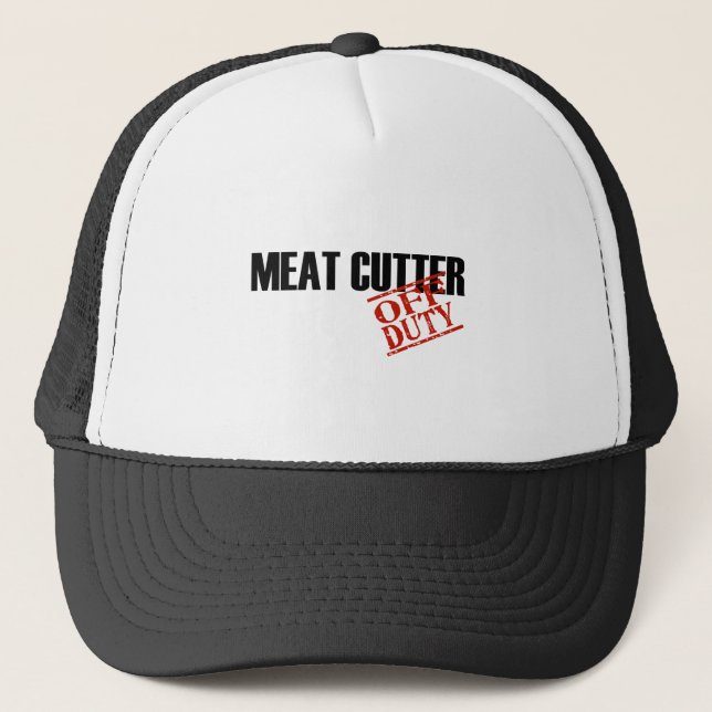OFF DUTY MEAT CUTTER LIGHT TRUCKER HAT (Front)