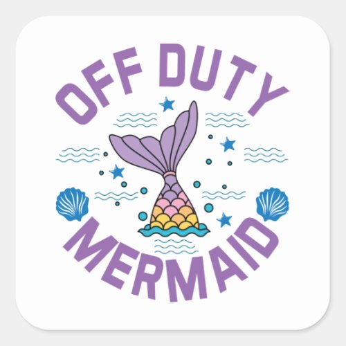 Off duty mermaid stickers