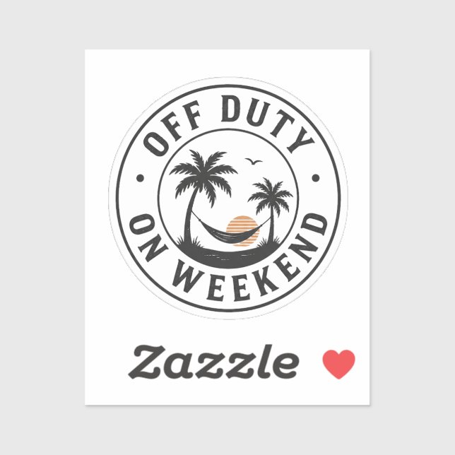 Off Duty On the Weekend Tropical Relaxation Emblem Sticker (Sheet)
