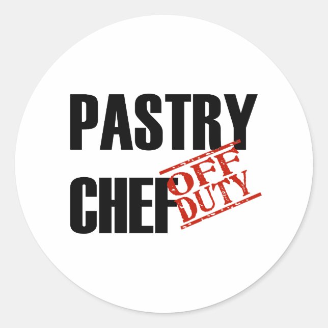 OFF DUTY PASTRY CHEF LIGHT CLASSIC ROUND STICKER (Front)