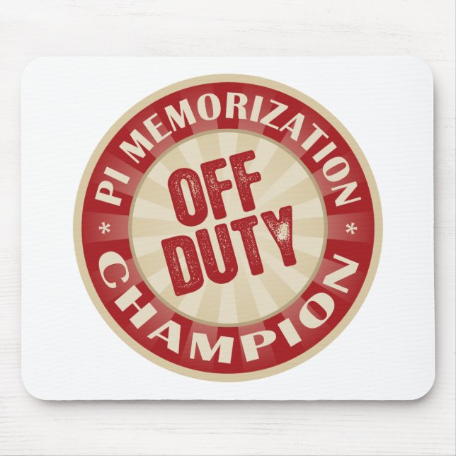 Off Duty Pi Memorization Mouse Pad (Front)