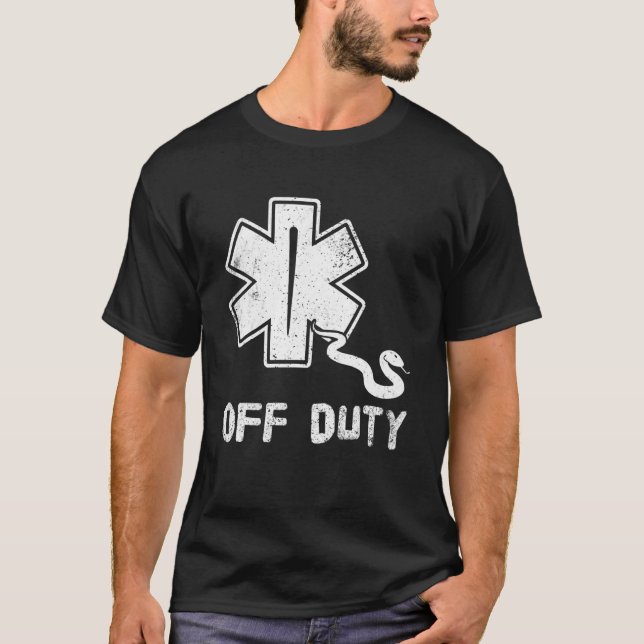 Off Duty Retro EMT Paramedic Medic Emergency First T-Shirt (Front)