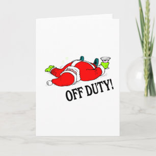 Off Duty Santa (Drunk) Holiday Card