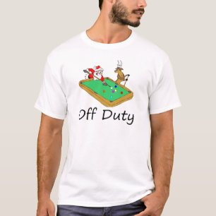 Off Duty Santa (Playing Pool) T-Shirt