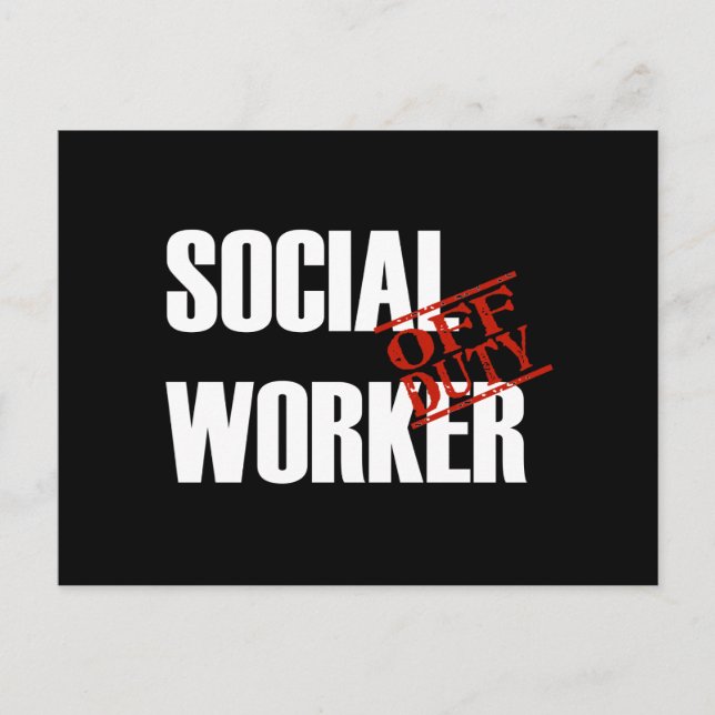 OFF DUTY SOCIAL WORKER DARK POSTCARD (Front)