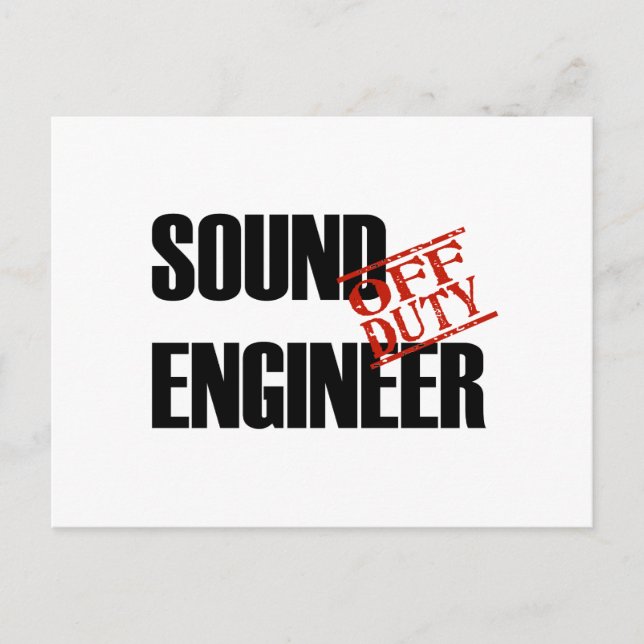 OFF DUTY SOUND ENGINEER LIGHT POSTCARD (Front)