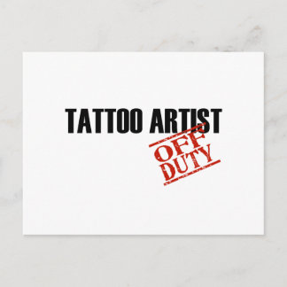 OFF DUTY TATTOO ARTIST LIGHT POSTCARD