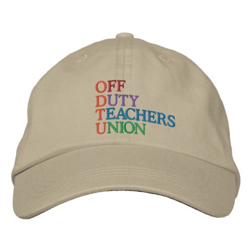 Off Duty Teachers Cap by SRF