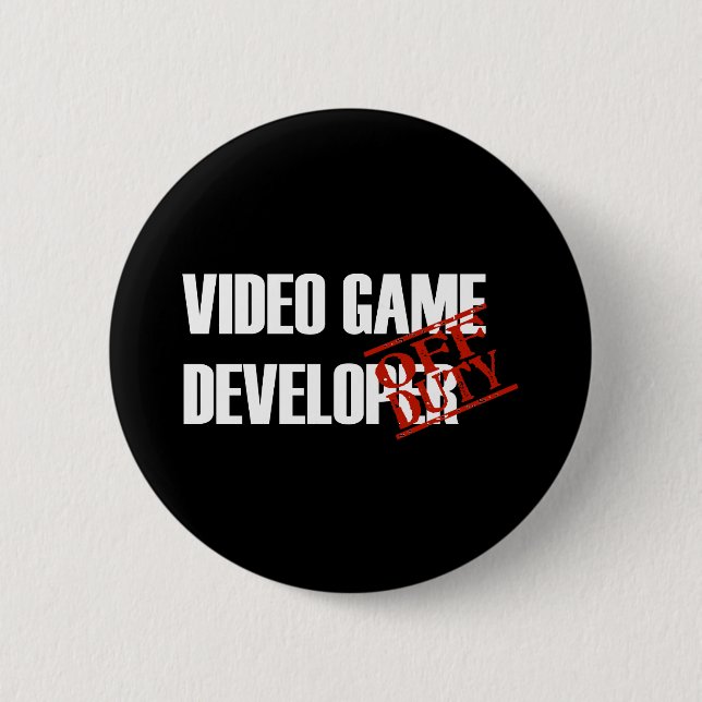 OFF DUTY VIDEO GAME DEVELOPER DARK BUTTON (Front)