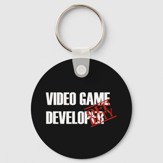 OFF DUTY VIDEO GAME DEVELOPER DARK KEYCHAIN (Front)