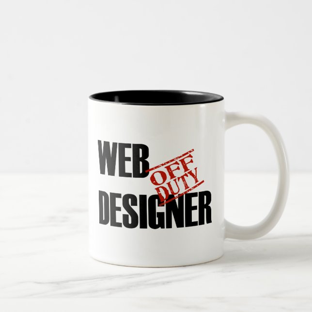OFF DUTY WEB DESIGNER Two-Tone COFFEE MUG (Right)