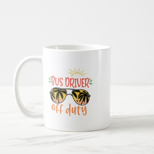 Off Duty Yellow School Bus Driver Beach Summer Tri Coffee Mug