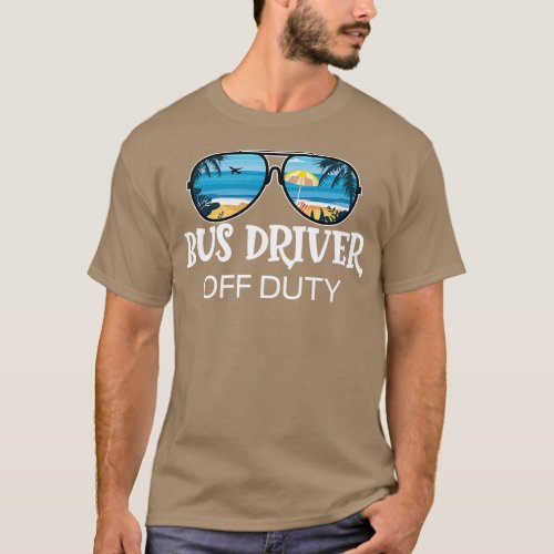 Off Duty Yellow School Bus Driver Beach Sunglass T_Shirt