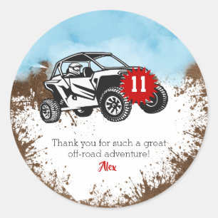 Off Road Adventure ATV Monster Truck Birthday Classic Round Sticker