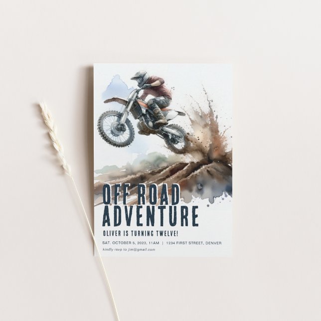 Off Road Adventure Motorcycle Party Invitation (Creator Uploaded)