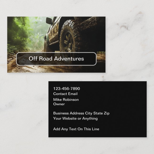 Off Road Adventures Truck Business Cards (Front/Back)