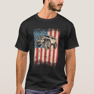 Off Road American Usa Flag 4X4 Mudding T-Shirt