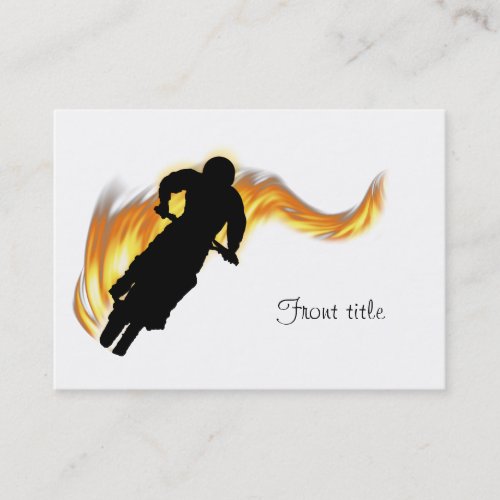 Off Road Dirt Bike with Flames Business Cards