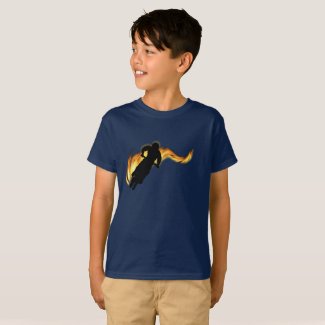 Off Road Dirt Bike with Flames T-Shirt