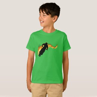 Off Road Dirt Bike with Flames T-Shirt