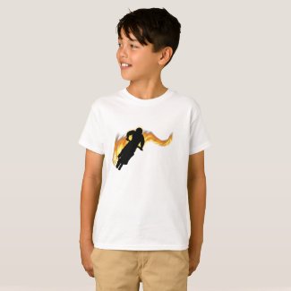 Off Road Dirt Bike with Flames T-Shirt
