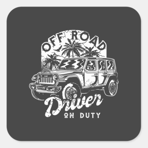 Off road driver square sticker