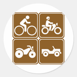 Off-Road Highway Signs (Collection) Classic Round Sticker