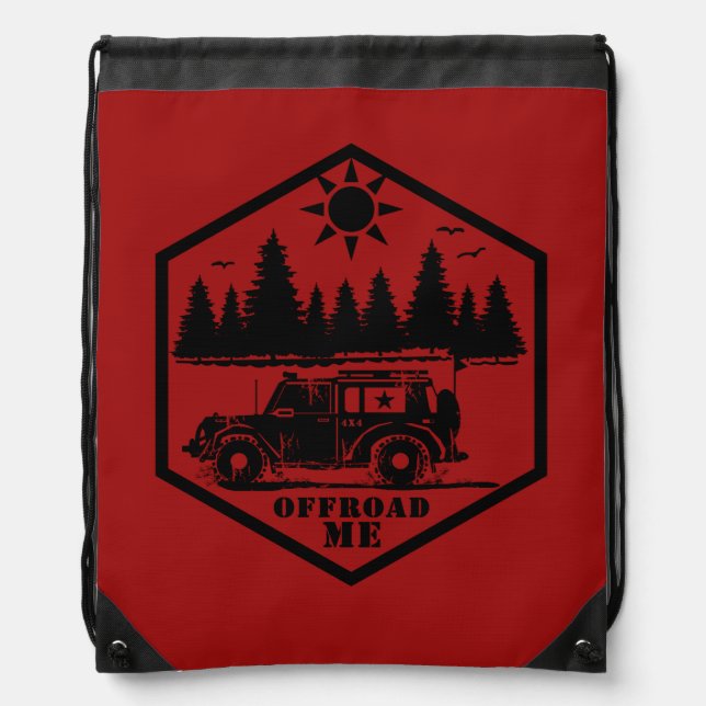 OFF ROAD ME! Hex Drawstring Bag (Front)