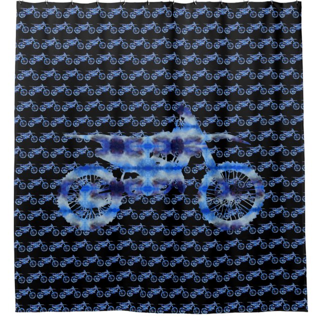 Off  road motocroos motorbike shower curtain (Front)