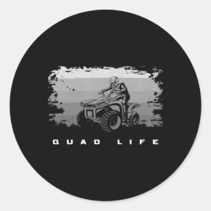 Off Road Quad Atv Off Road Quad Atv Classic Round Sticker