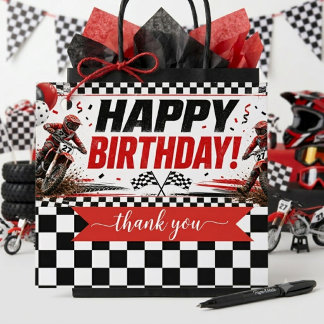 Off-Road Racing Motocross for Kids, Personalized Favor Tags
