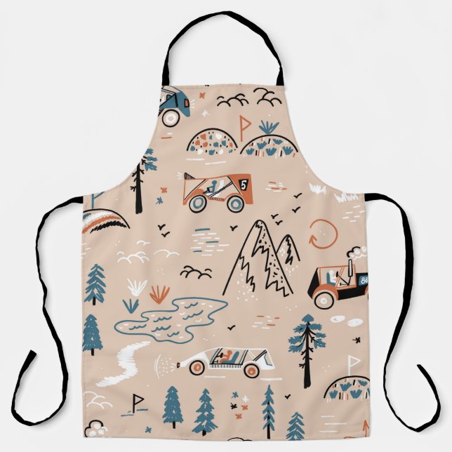 Off-road Racing. Mountain Forest Rally. Toy Car Ra Apron (Front)