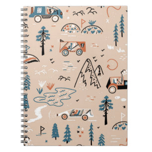 Off-road racing, vintage seamless. notebook