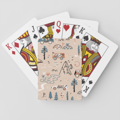 Off_road racing vintage seamless playing cards