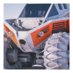 Off-Road Round Clock Throw Blanket Drawstring Bag Faux Canvas Print