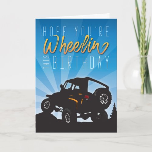 Off_Road Vehicle Wheeling Birthday Card