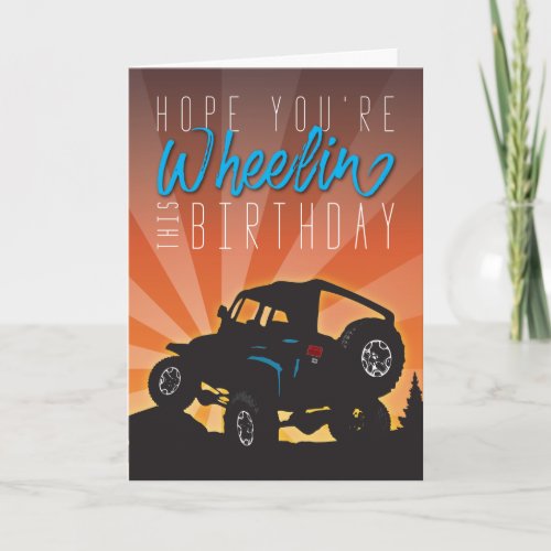 Off_Road Vehicle Wheeling Rust Sky Birthday Card