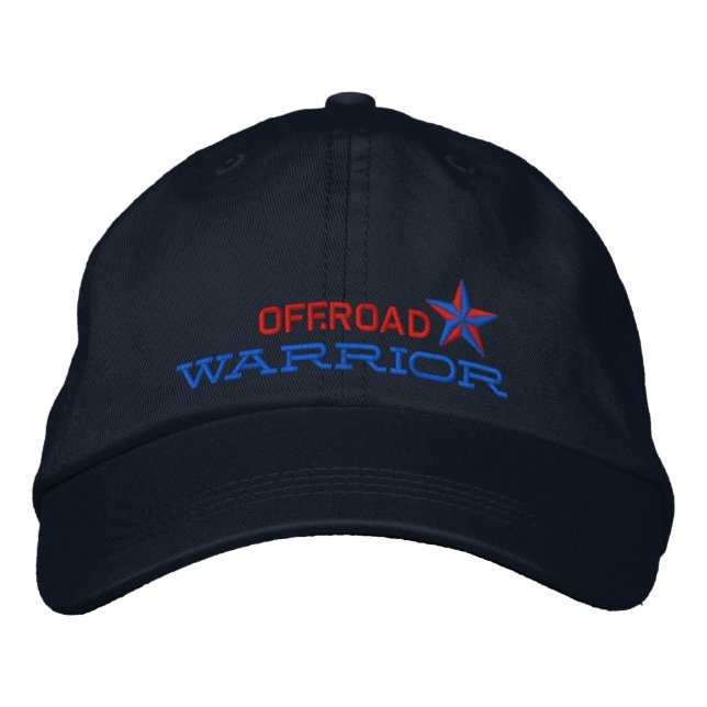 Off Road Warrior Star Embroidered Baseball Hat (Front)