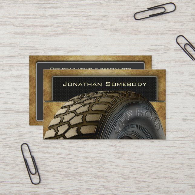 Off Roaders Tyre Business Card Template 14 (Front/Back In Situ)