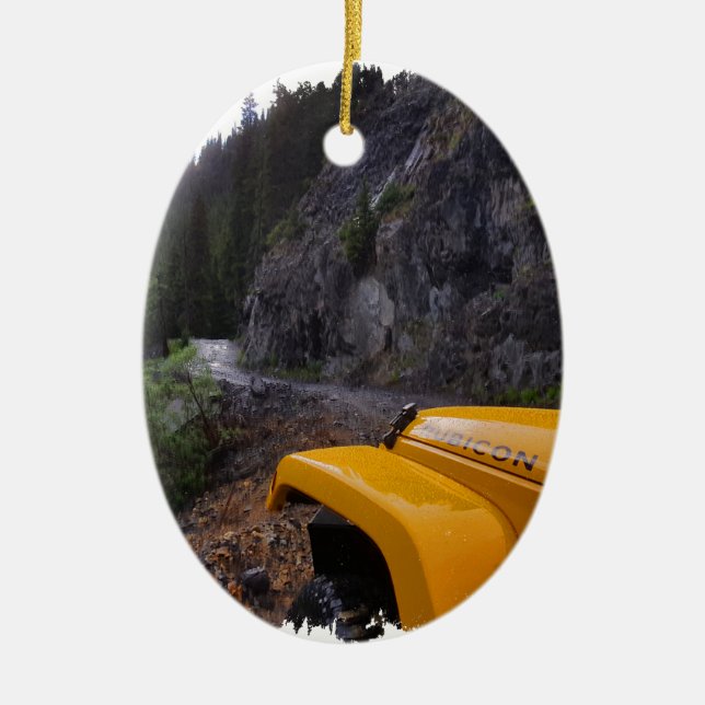 Off-Roading Fender On Imogene Pass Ceramic Ornament (Front)
