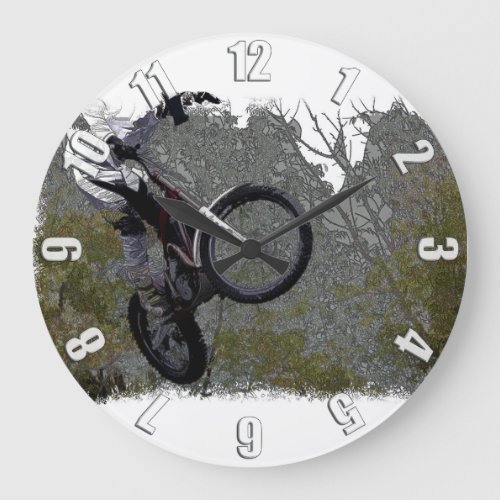 Off_roading _ Motocross Racing Large Clock
