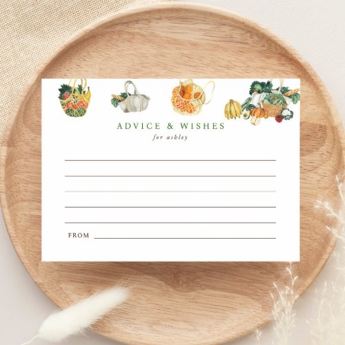 Off The Market Bridal Shower Advice  Wishes Enclosure Card