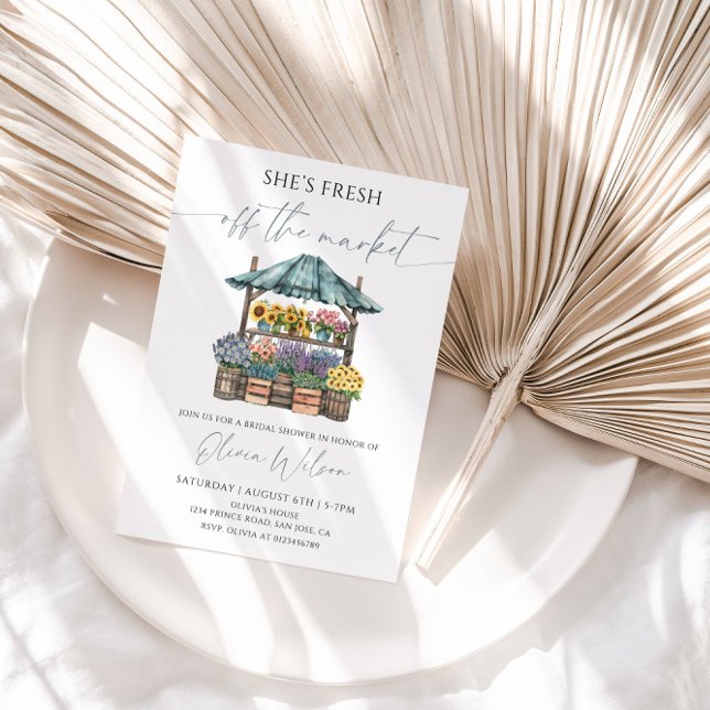 Off The Market Bridal Shower– Flowers  Invitation (Creator Uploaded)