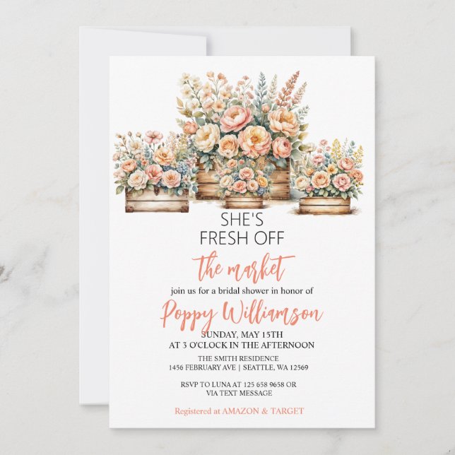 Off the Market Bridal Shower Invitation (Front)