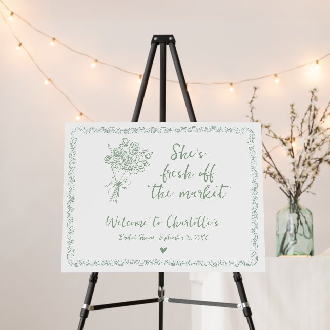 Off the Market Bridal Shower Modern Farmer Welcome Foam Board (In Situ (Stand))